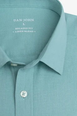Mint linen blend shirt