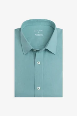Mint linen blend shirt