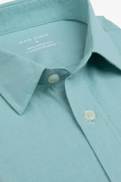 Mint linen blend shirt
