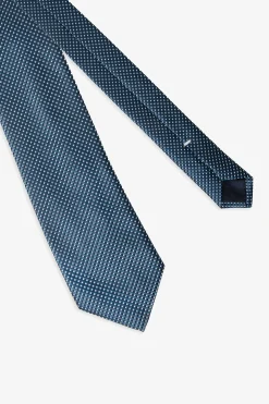 Navy cashmere design jacquard tie