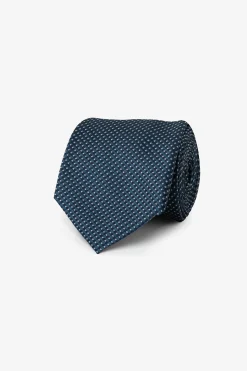 Navy cashmere design jacquard tie