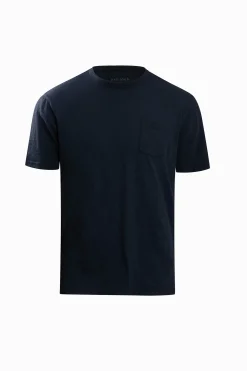 Navy crewneck t-shirt with chest pocket