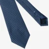 Navy micro-pattern tie