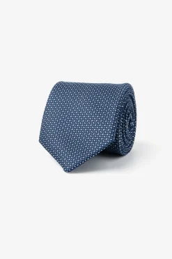Navy micro-pattern tie