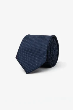 Navy pinpoint tie