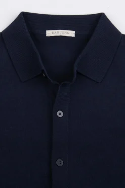 Navy short sleeved knit shirt