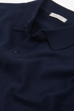 Navy short sleeved knit shirt