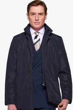 Navy Trench coat with bib