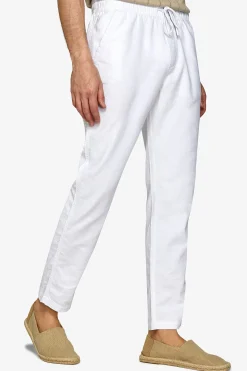 Optical white drawstring pants