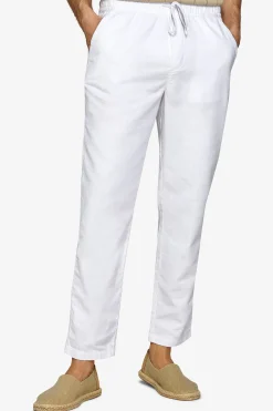 Optical white drawstring pants