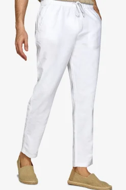 Optical white drawstring pants