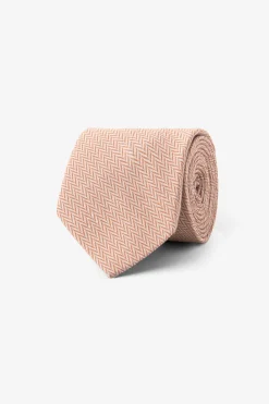 Orange micro Herringbone tie