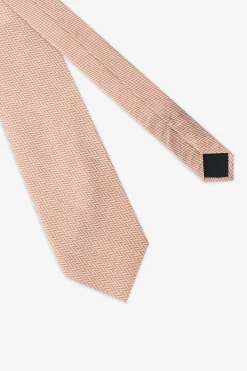 Orange micro Herringbone tie