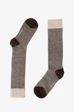 3-pack multi-pattern beige socks