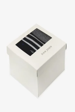 3-pack multi-pattern blue socks