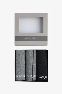 3-pack multi-pattern gray socks