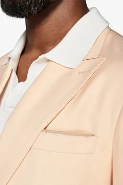 Peach Herringbone double-breasted blazer