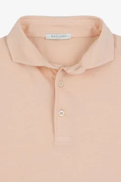 Peach jersey polo shirt