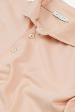 Peach jersey polo shirt