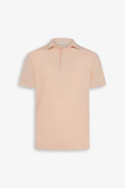 Peach jersey polo shirt
