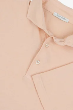 Peach jersey polo shirt