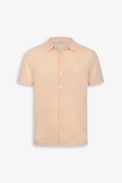 Peach short sleeved knit shirt