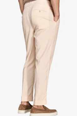 Peach slub canvas suit trousers