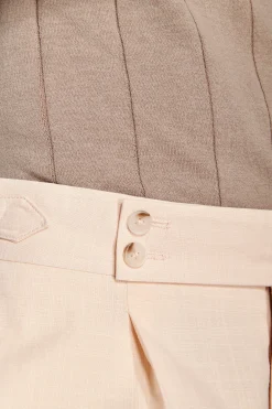 Peach slub canvas suit trousers