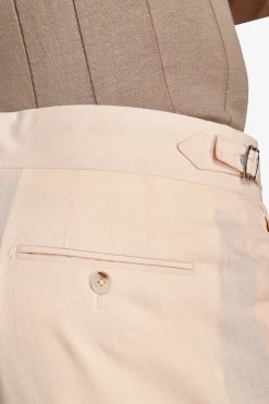 Peach slub canvas suit trousers