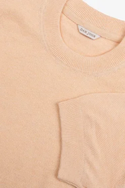 Peach textured knit t-shirt
