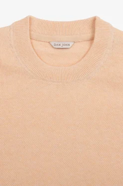 Peach textured knit t-shirt