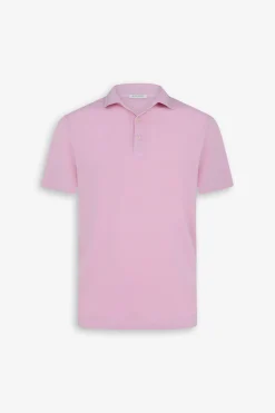 Pink jersey polo shirt