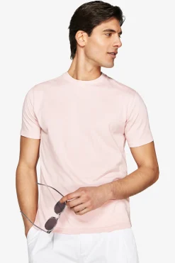 Pink light cotton basic t-shirt