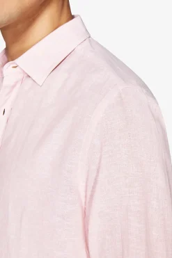 Pink linen blend relaxed shirt