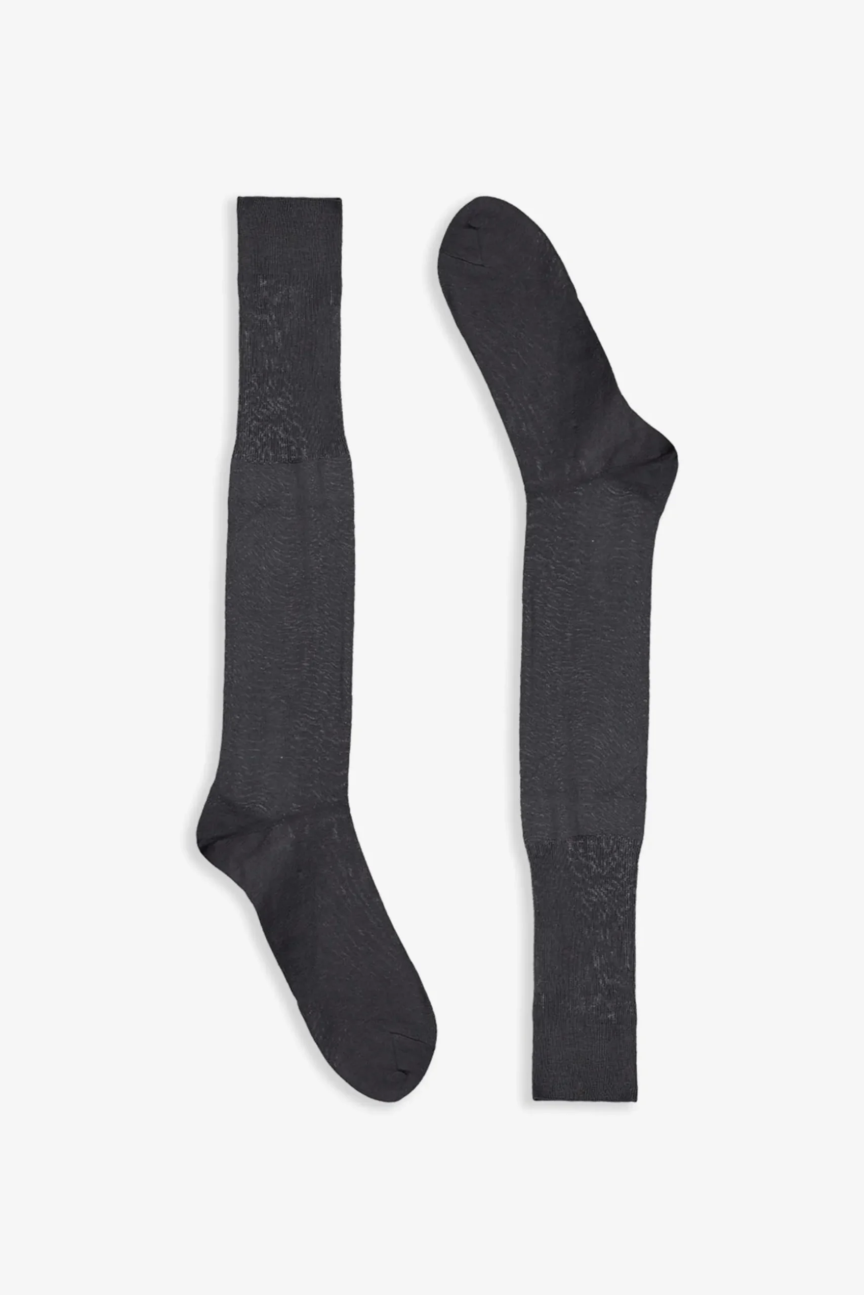 Plain charcoal grey mercerised cotton socks