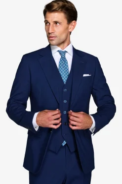 Plain royal blue classic suit blazer