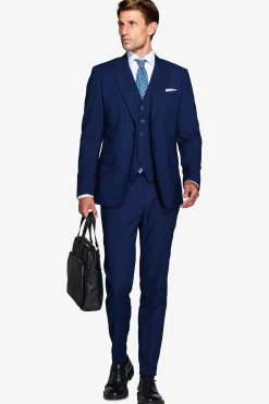 Plain royal blue classic suit blazer