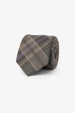 Purple Prince of Wales print tie