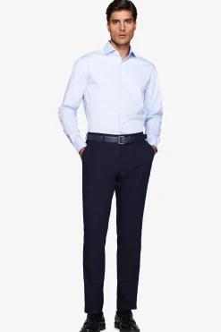 Regular fit light blue piquet shirt