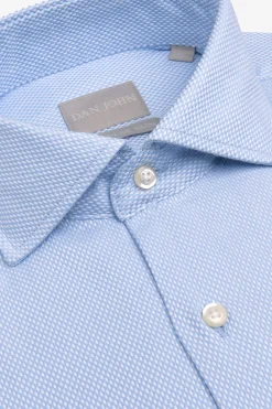 Regular-fit sky blue textured ‘la Picoco’ shirt