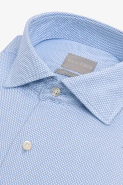 Regular-fit sky blue textured ‘la Picoco’ shirt
