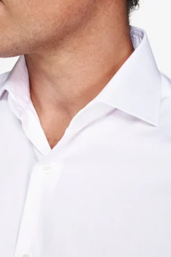 Regular fit white piquet shirt