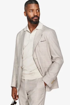 Royal blue Herringbone suit blazer