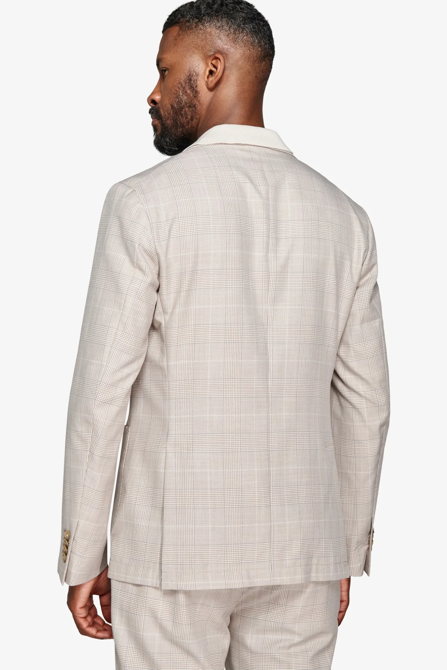 Royal blue Herringbone suit blazer