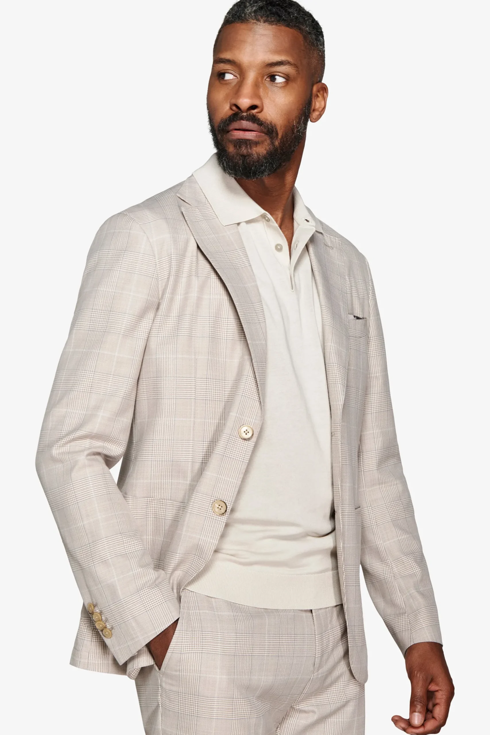 Royal blue Herringbone suit blazer