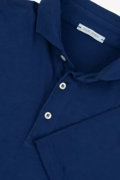 Royal blue jersey polo shirt