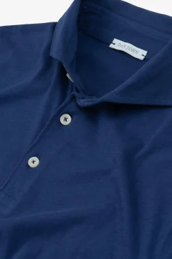 Royal blue jersey polo shirt