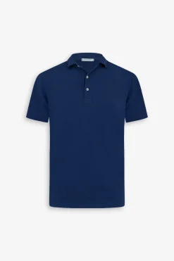 Royal blue jersey polo shirt