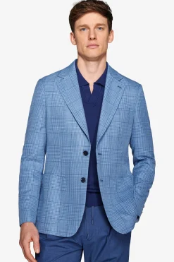 Royal blue overcheck blazer