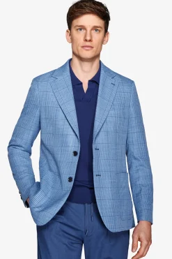 Royal blue overcheck blazer
